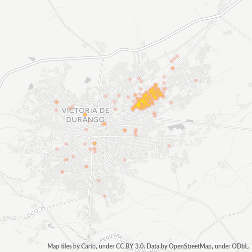 34220 Mapa de calor de densidad empresarial