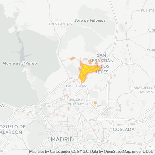 28108 Mapa de calor de densidad empresarial