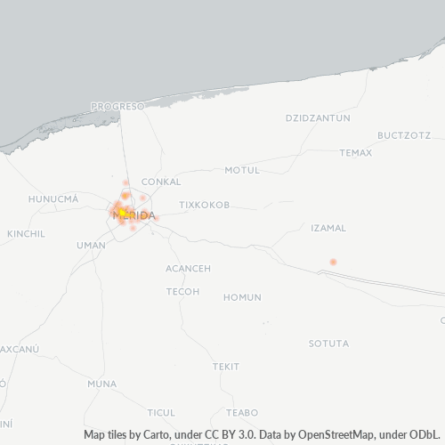 97230 Mapa de calor de densidad empresarial