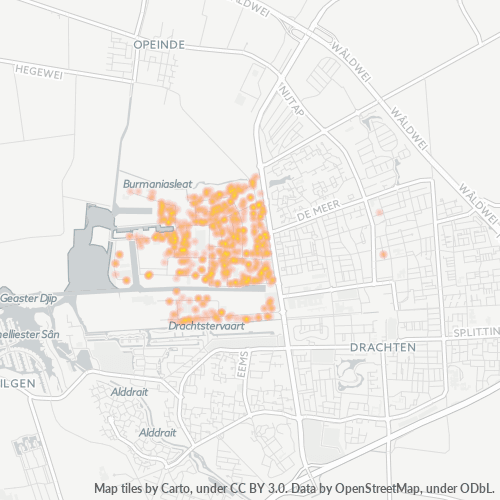 Heatmap voor postcode 9206