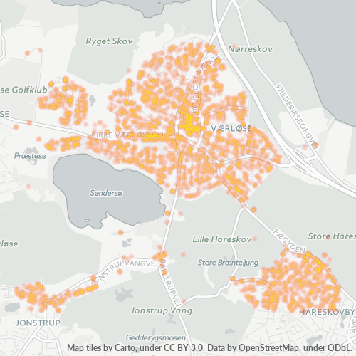 3500 Heatmap over forretningstæthed