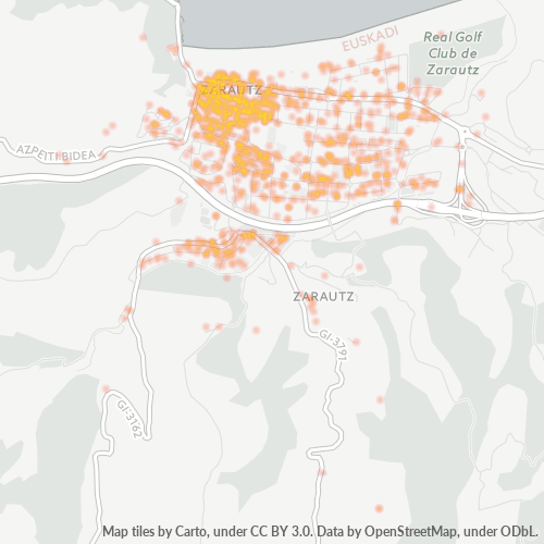 20800 Mapa de calor de densidad empresarial