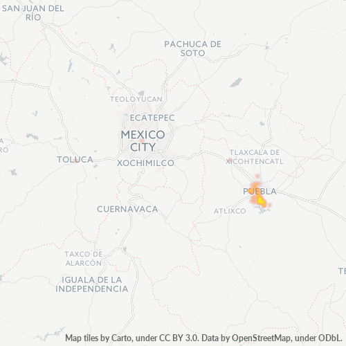 72595 Mapa de calor de densidad empresarial