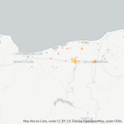 86500 Mapa de calor de densidad empresarial