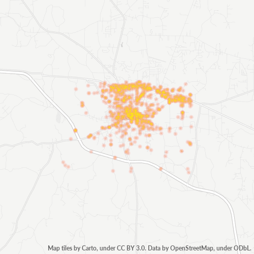 35501 Business Density Heatmap