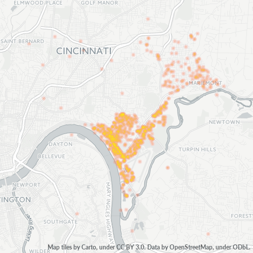 45226 Business Density Heatmap