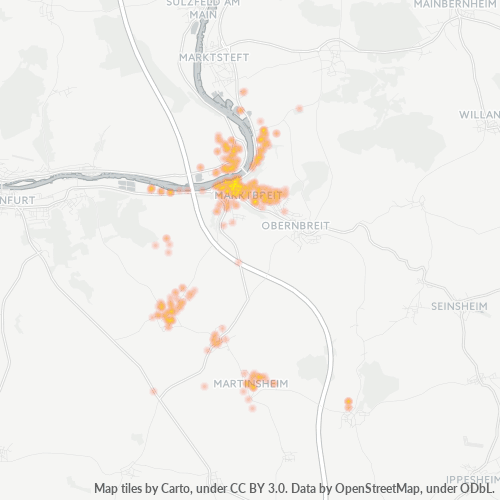 Heatmap für plz 97340