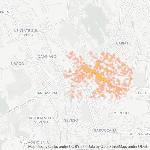 20821 Mappa di concentrazione per la densità di aziende