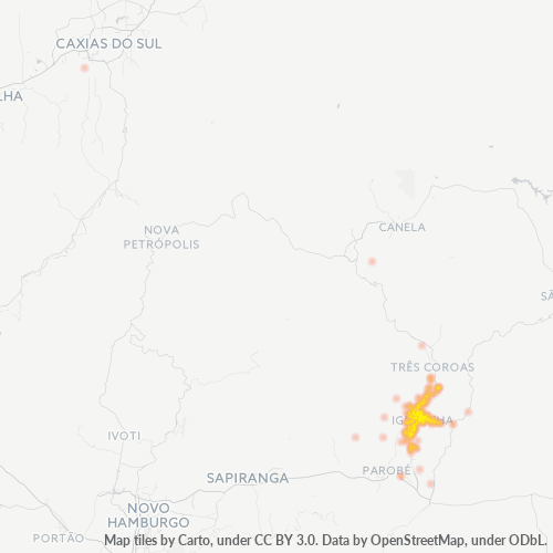 95650-000 Mapa de calor de densidad empresarial