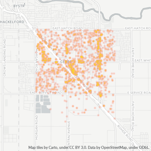 95307 Business Density Heatmap
