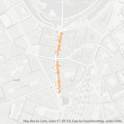 1611 வணிக அடர்த்திக்கான வெப்ப வரைபடம்