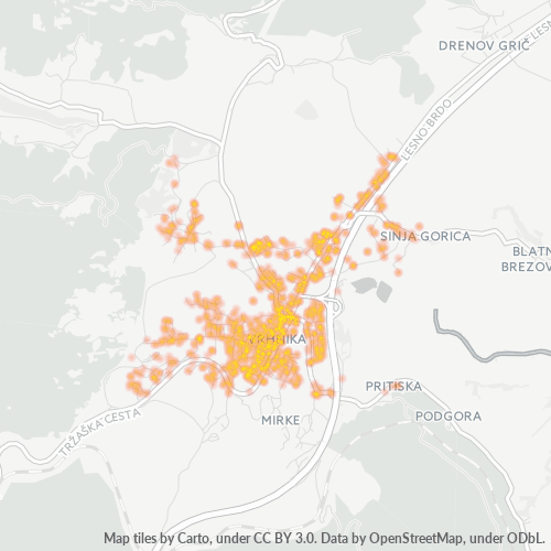 1360 Zemljevid gostote poslovanja