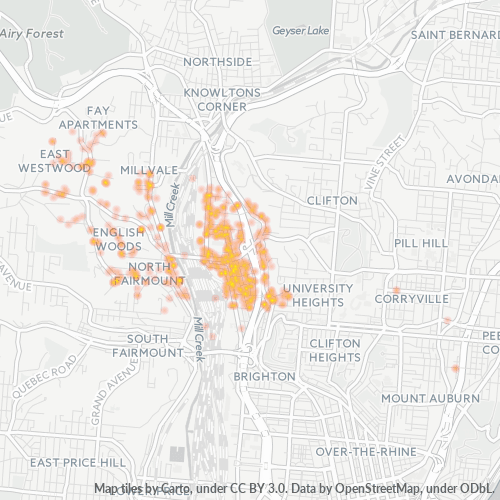 45225 Business Density Heatmap