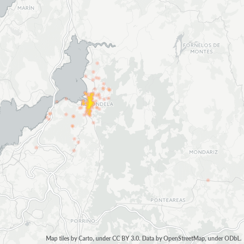 Mapa de calor para código postal 36800