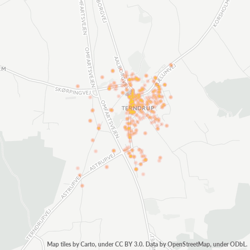 9575 Heatmap over forretningstæthed