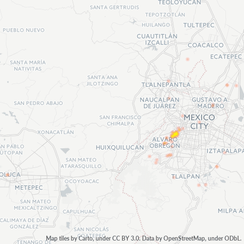 01140 Mapa de calor de densidad empresarial