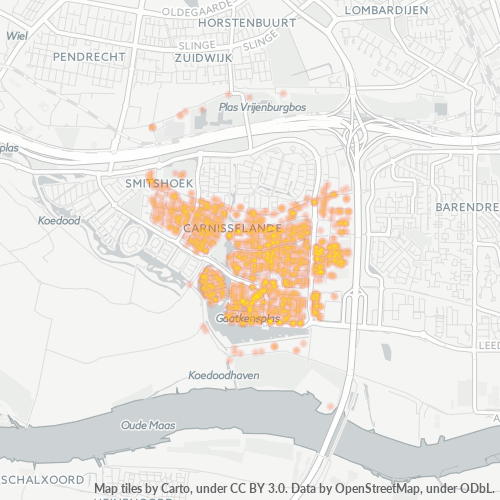Heatmap voor postcode 2993