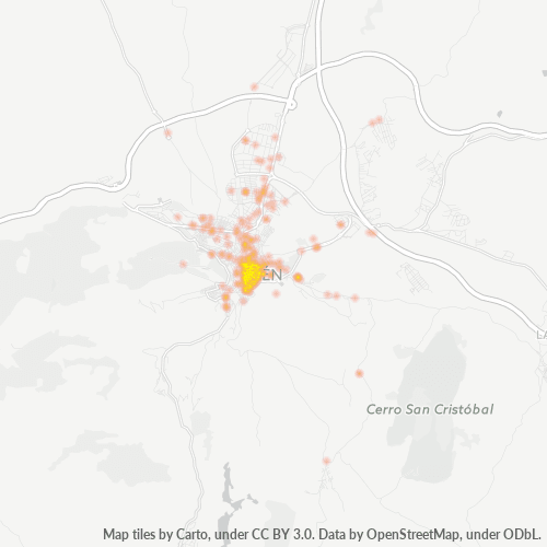 23001 Mapa de calor de densidad empresarial