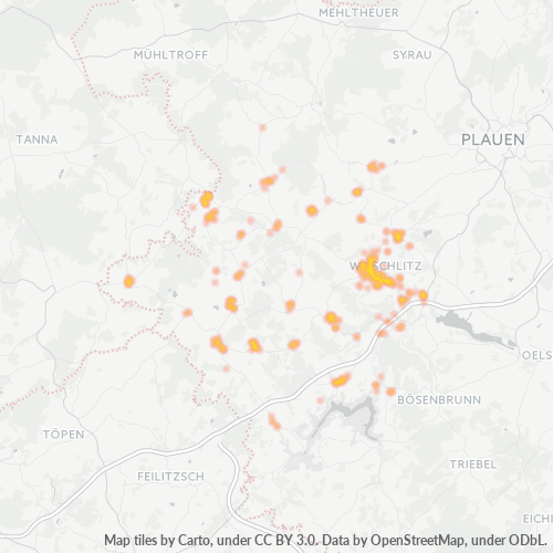 Heatmap für plz 08538
