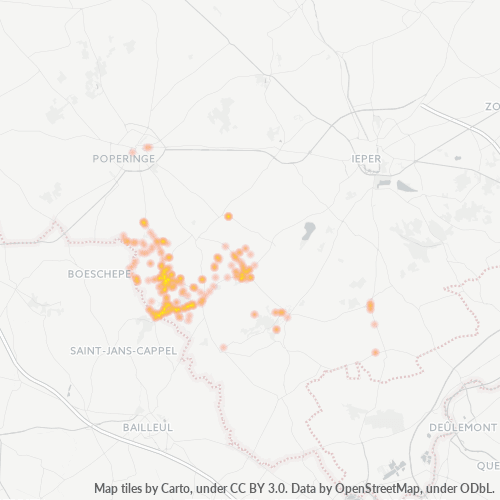 Heatmap voor postcode 8954
