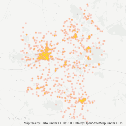 9870 Heatmap over forretningstæthed