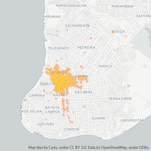 66055-000 Mapa de calor de densidad empresarial