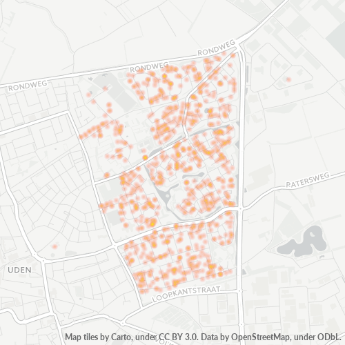 Heatmap voor postcode 5403