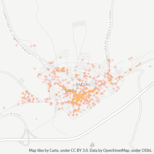 Mapa de calor para código postal 23440