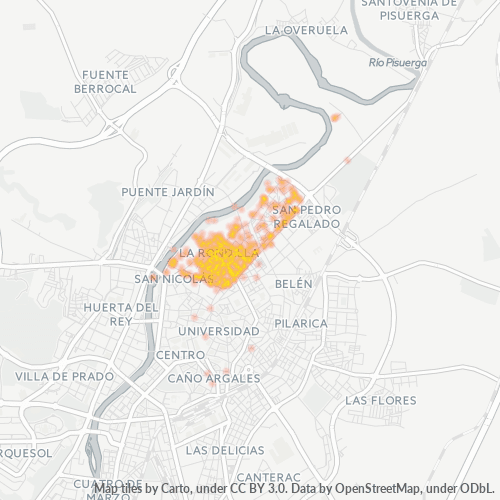 Mapa de calor para código postal 47010