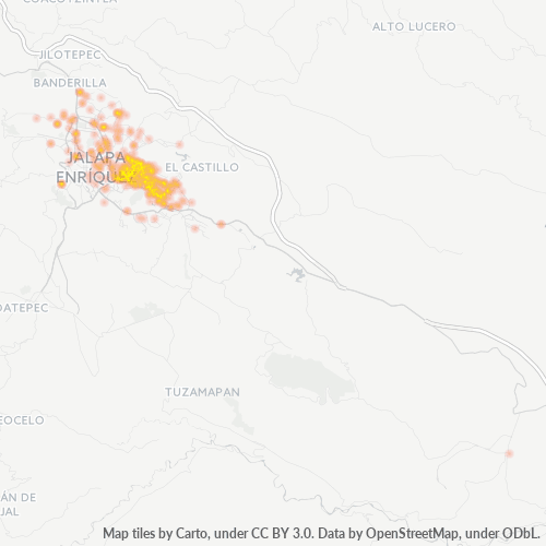 91190 Mapa de calor de densidad empresarial