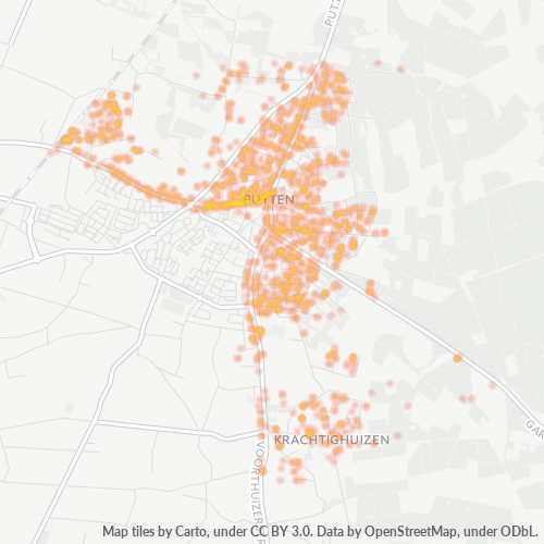 Heatmap voor postcode 3881