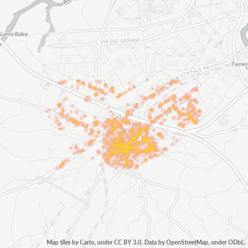Mappa di calore per cap 70026