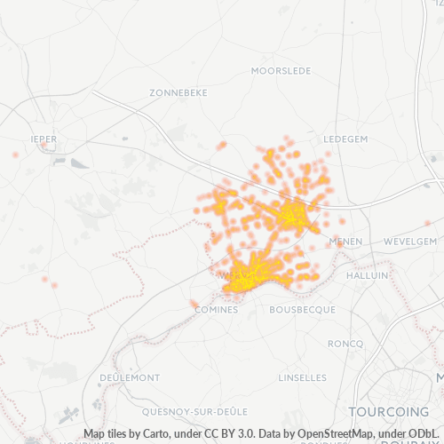 Heatmap voor postcode 8940