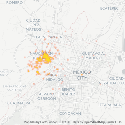 53370 Mapa de calor de densidad empresarial