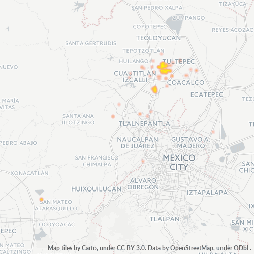 54870 Mapa de calor de densidad empresarial