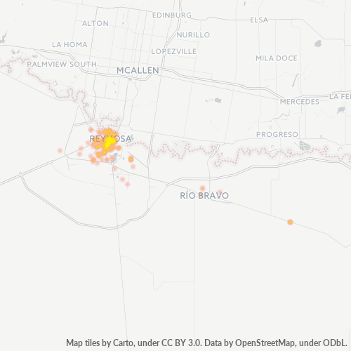 88630 Mapa de calor de densidad empresarial