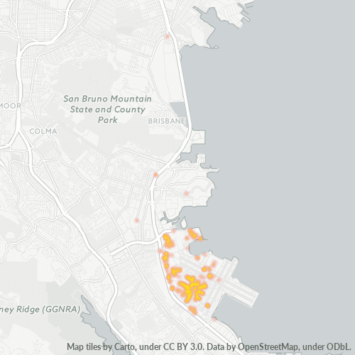 94128 Business Density Heatmap