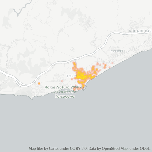 43830 Mapa de calor de densidad empresarial