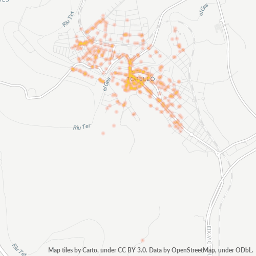 Mapa de calor para código postal 08570
