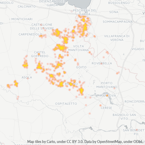 Mappa di calore per cap 46040