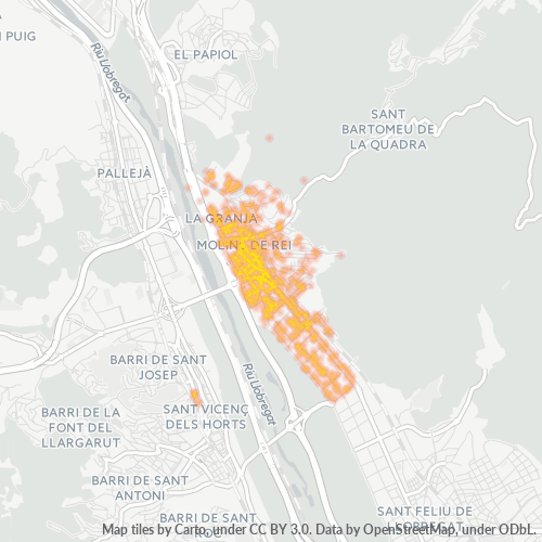 08750 Mapa de calor de densidad empresarial