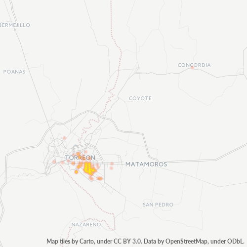 27250 Mapa de calor de densidad empresarial