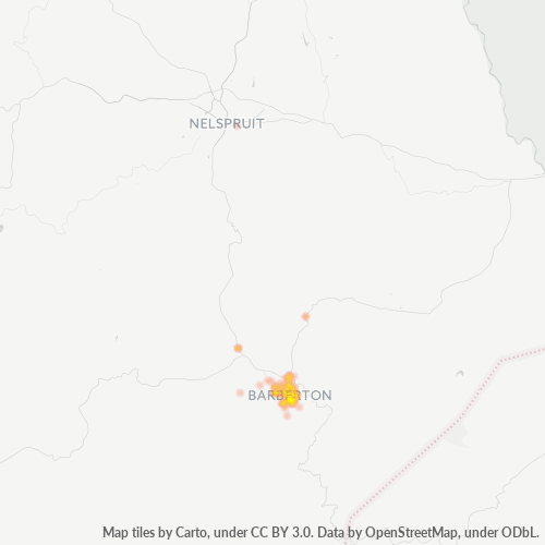 1300 Hittekaart vir Besigheidsdigtheid