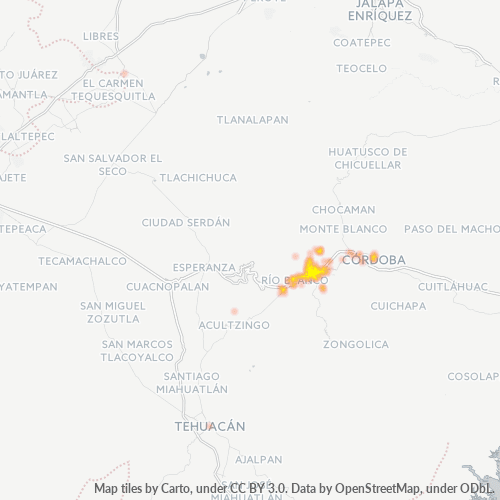 94300 Mapa de calor de densidad empresarial