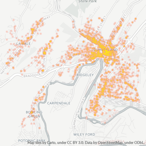 21502 Business Density Heatmap
