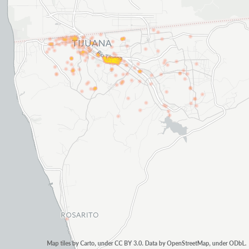 22100 Mapa de calor de densidad empresarial
