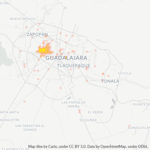 44680 Mapa de calor de densidad empresarial