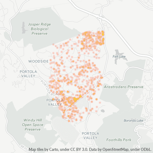 94028 Business Density Heatmap