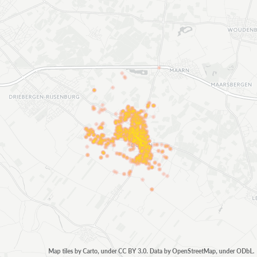 Heatmap voor postcode 3941