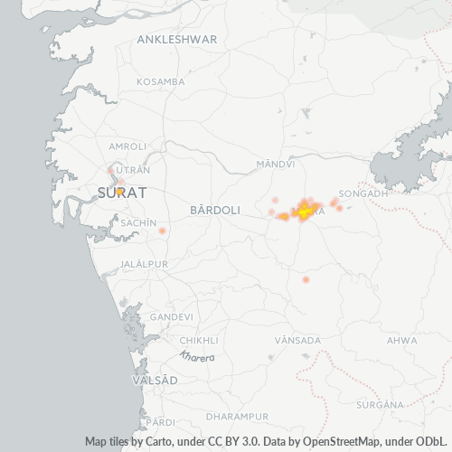 394650 व्यावसायिक घनत्व हीटमैप